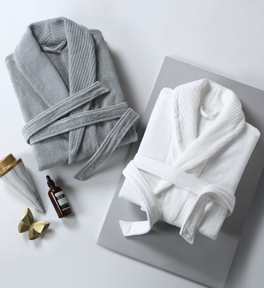 OEM hotel cotton velvet bathrobe for luxury collections