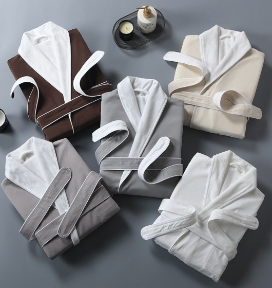 anti-bacterial polyester hotel bathrobe for hygiene