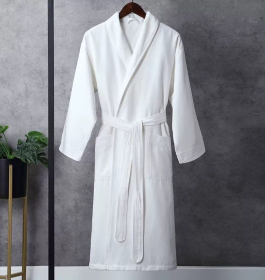 heavy-duty polyester bathrobe for hotel laundry