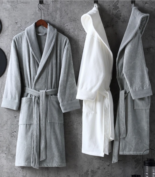 hotel cotton velvet bathrobe and slippers set