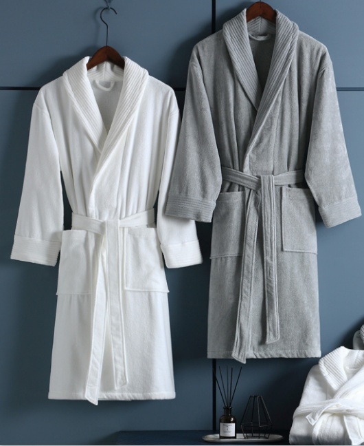 luxury hotel cotton velvet bathrobe for 5-star suites