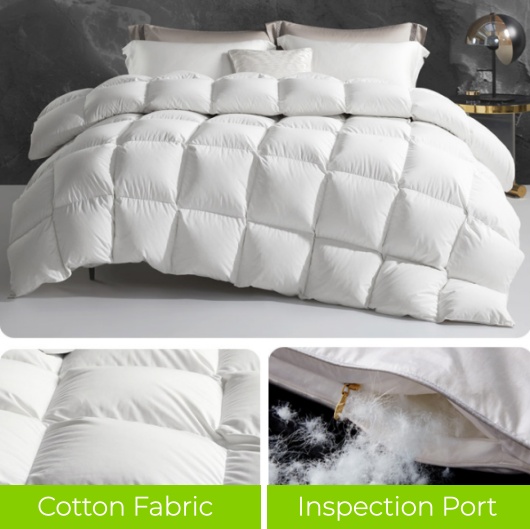 Hotel duvet insert with cotton fabric