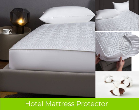 deep pocket fitted mattress protector with 360 elastic for hotel use