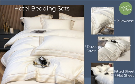 Hotel bed bedding sets Fitted Sheet / Flat Sheet Duvet Cover Pillow Case