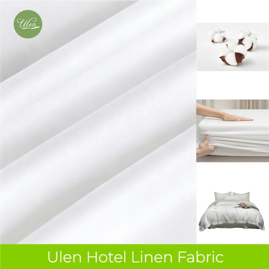 Ulen high thread count hotel bed sheet linen fabric wholesale