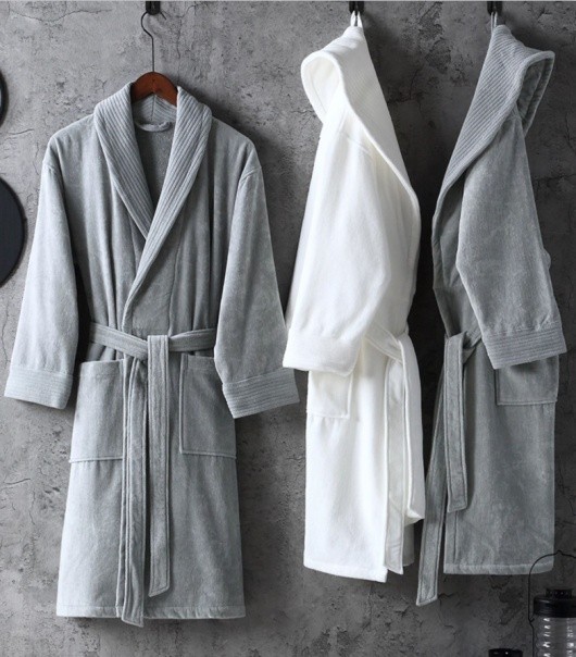 hotel cotton velvet bathrobe and slippers set ulen bath linen supplier