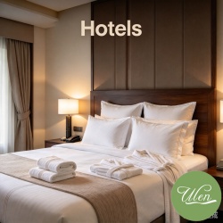 Complete bedding and bath linen programs for hotel room - Ulen