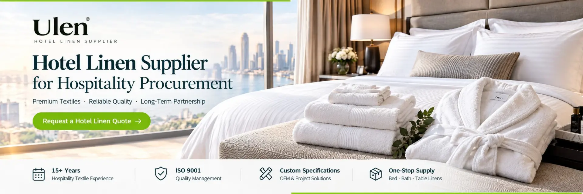 Ulen mytoucher premium hotel bed bath table catering hospitality linen manufacturer supplier trusted