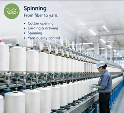 Spinning process of hotel linens production - Ulen