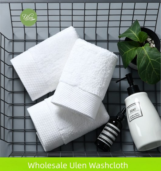 Ulen Luxury Hotel Washcloths – 13×13 Inch 650 GSM Combed Cotton Face Towels for Hospitality