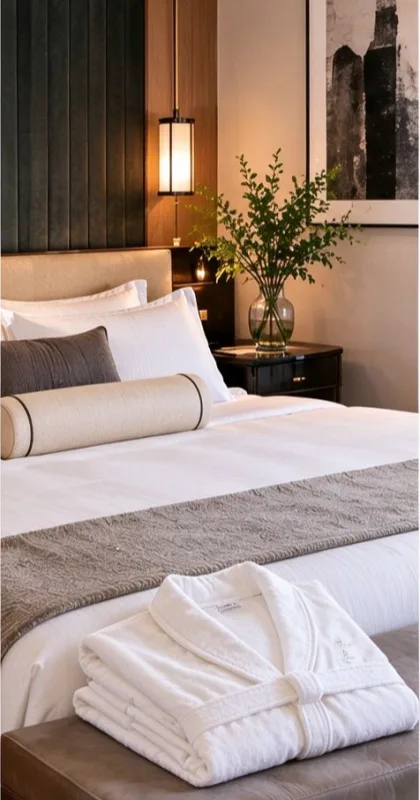 Ulen hotel linen projects cases with bedding and bathrobe - mytoucher