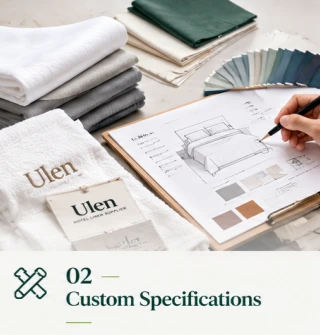 Ulen linen adjust product size, fabric, GSM, construction, branding and packaging Ulen linen adjust product size, fabric, GSM, construction, branding and packaging