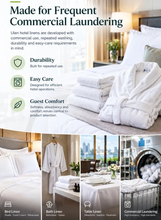 Ulen hotel linen Quality, Washing & Packaging, commercial wash