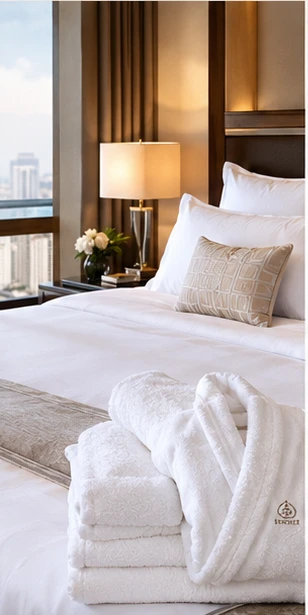 Ulen linen UAE case luxury hotel with bedding sets towels and bathrobes Ulen linen UAE case luxury hotel with bedding sets towels and bathrobes
